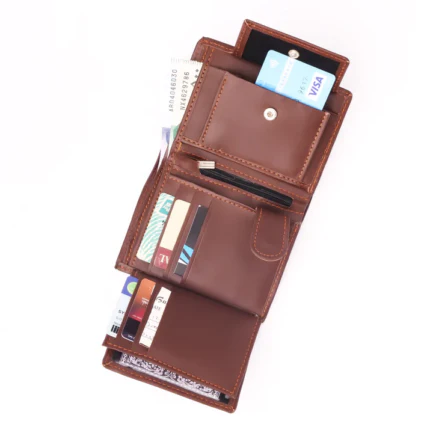 Compact Leather Wallet-brown-PB-LW-0025