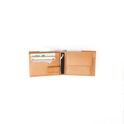 Minimalist Mens Leather Bi-Fold Wallet-camel-PB-LW-0014