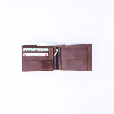 Minimalist Mens Leather Bi-Fold Wallet-brown-PB-LW-0015