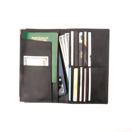 Deluxe Passport Travel Leather Long Wallet-Black-PB-LW-0023