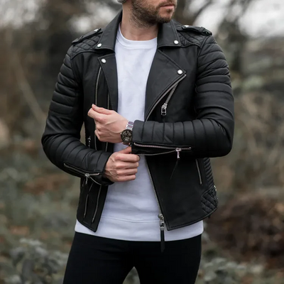 Stylish Biker Leather Jacket For Men-PB-JK002