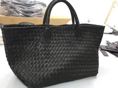 Women Tote Bag Zipper Black-PB-TB0024