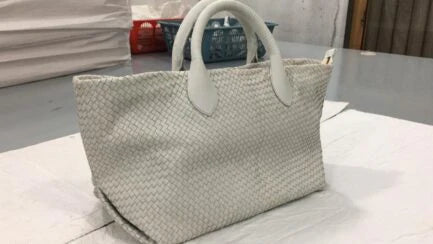 Women Tote Bag Zipper White-PB-TB0020