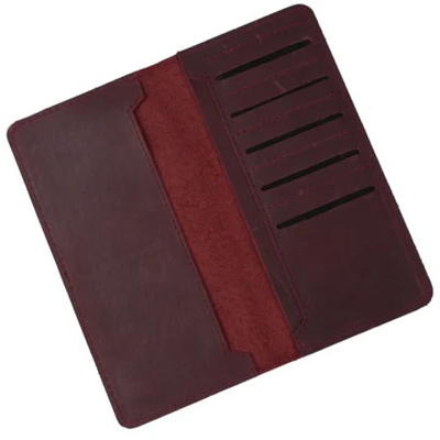 Genuine Vintage Leather Travel Mobile Long Wallet CRIMSON RED-PB-LW-0022