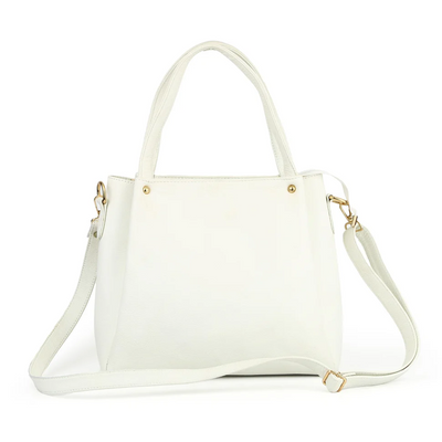 Premium White Leather Tote Bag - PB-LB-002