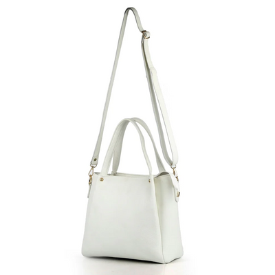 Premium White Leather Tote Bag - PB-LB-002