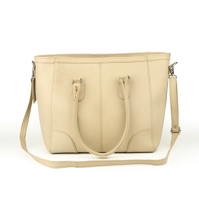 Premium Beige Leather Tote Bag - PB-LB-005