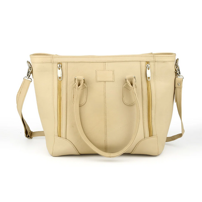 Premium Beige Leather Tote Bag - PB-LB-005