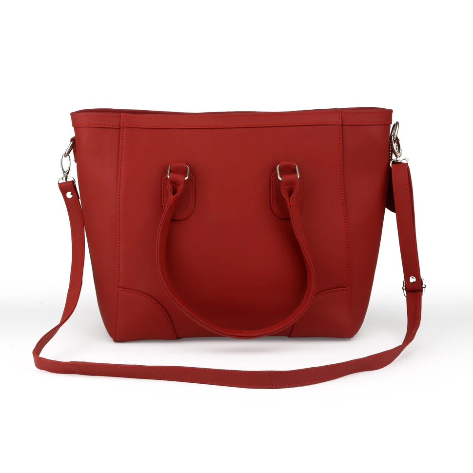 Premium Red Leather Tote Bag - PB-LB-006