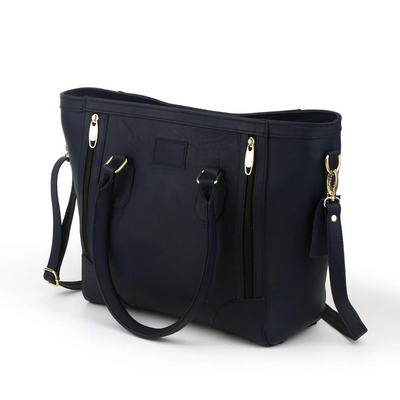 Premium Blue Leather Tote Bag - PB-LB-007