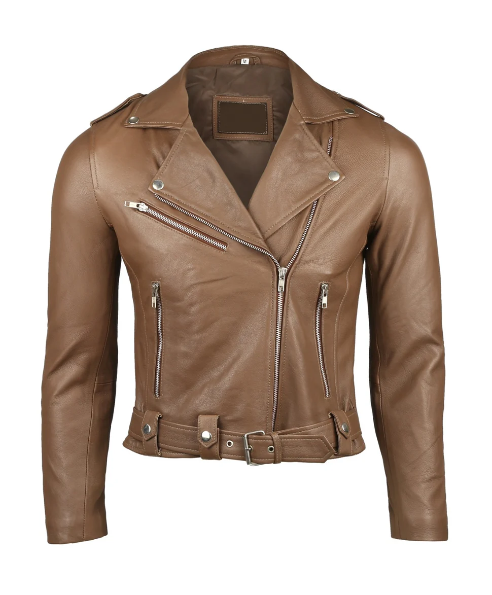 Premium Brown Lambskin Leather Jacket -WJ-010