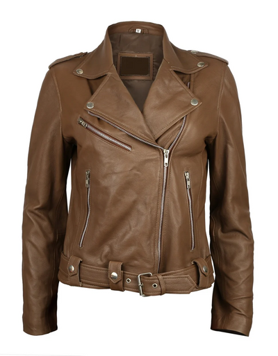 Premium Brown Lambskin Leather Jacket -WJ-010