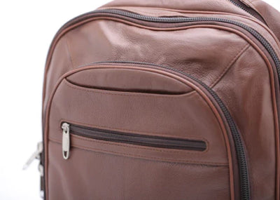 Trio Leather Backpack (BROWN)-PB-BP_009