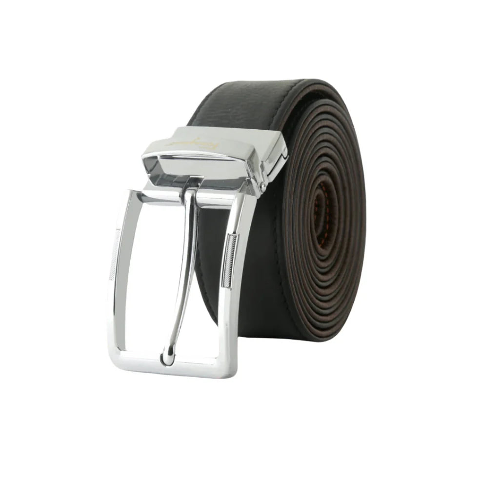 Mens Black Minimal Cow Leather Belt-PB-BL-0021