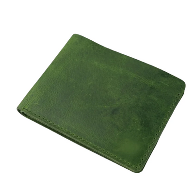 Mens Genuine Vintage Leather Wallet-OLIVE GREEN-PB-LW-0021