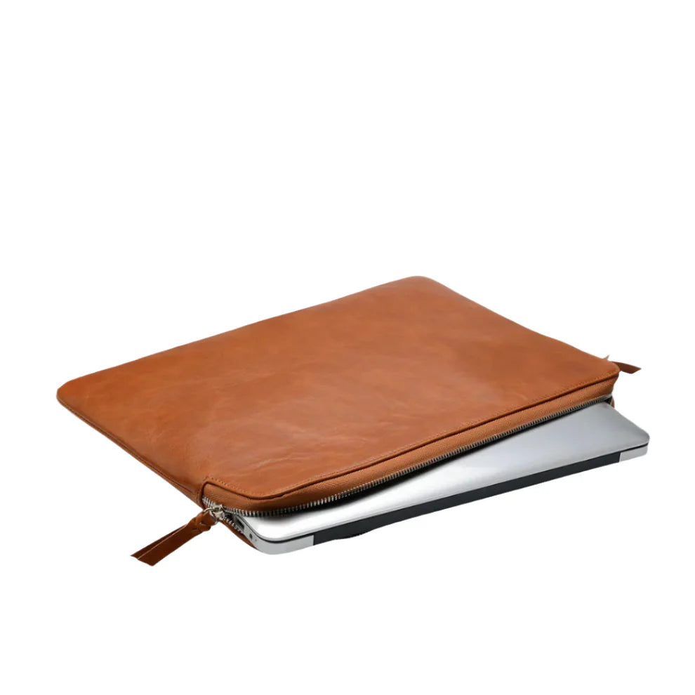 Leather Laptop Sleeve Case With Zipper-PB-LB-0011