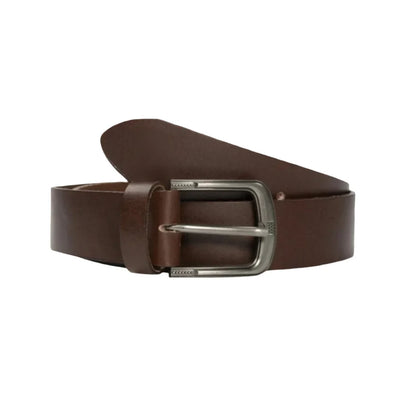 Mens Dark Brown Minimal Laminated Leather Belt-PB-BL-0022