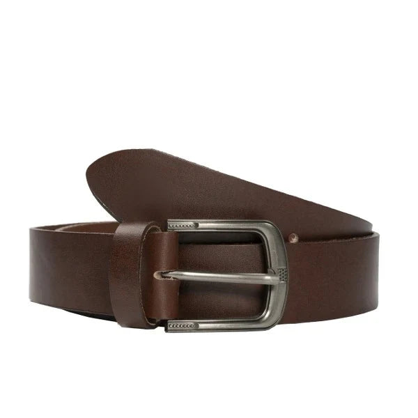 Mens Dark Brown Minimal Laminated Leather Belt-PB-BL-0022