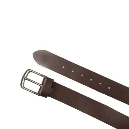 Mens Dark Brown Minimal Laminated Leather Belt-PB-BL-0022