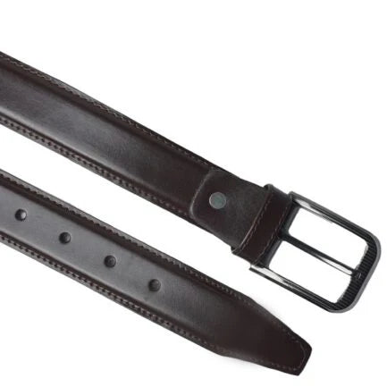 Formal Leather Belt Single Stitch-Black-PB-BL-0018