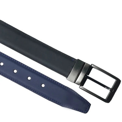 BLACK BLUE Double Sided Reversible Men’s’ Leather Belt-PB-BL-0019