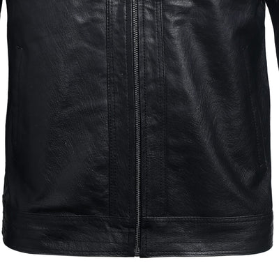 Men Black Leather Jacket PB-JK-0019