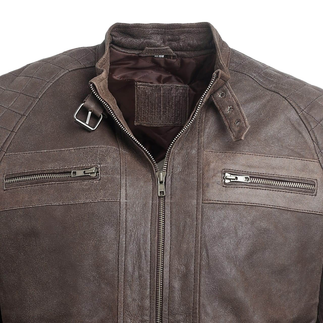 Men Brown Leather Jacket PB-JK-0021