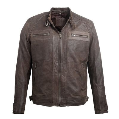 Men Brown Leather Jacket PB-JK-0021