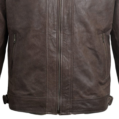 Men Brown Leather Jacket PB-JK-0021