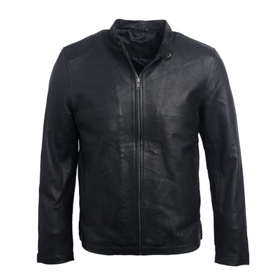 Men Black Leather Jacket PB-JK-0020