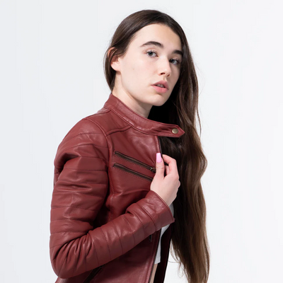 Lambskin Maroon Jacket-WJ-007