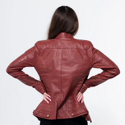 Lambskin Maroon Jacket-WJ-007