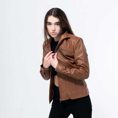 Lambskin Tan Jacket-WJ-006