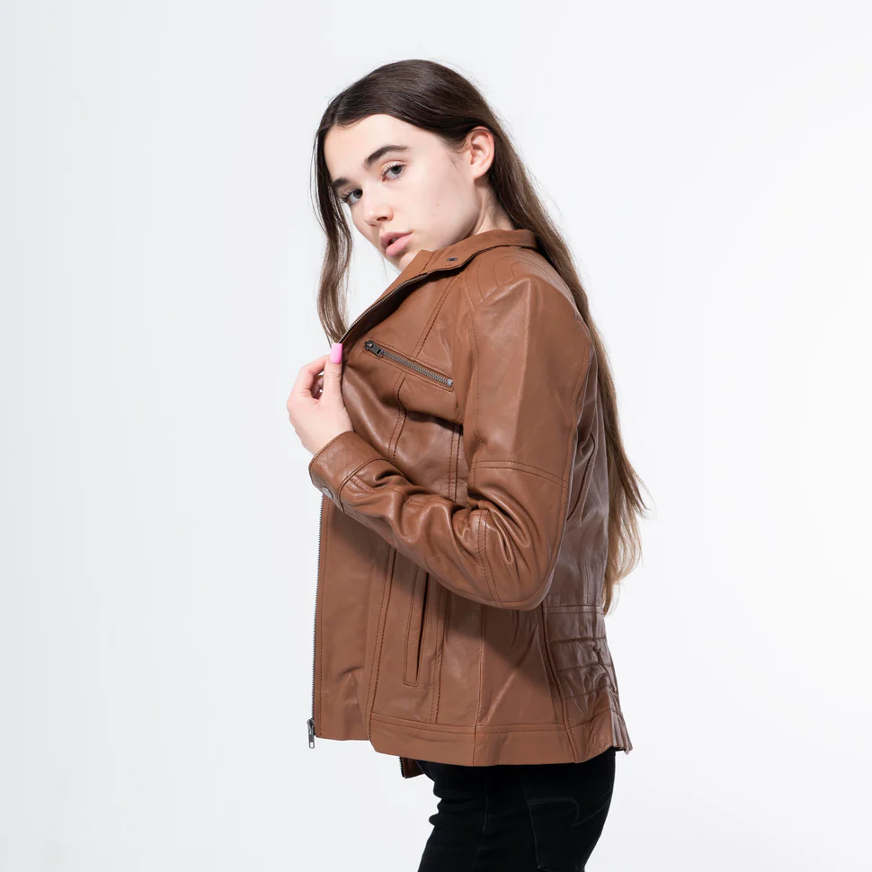 Lambskin Tan Jacket-WJ-006