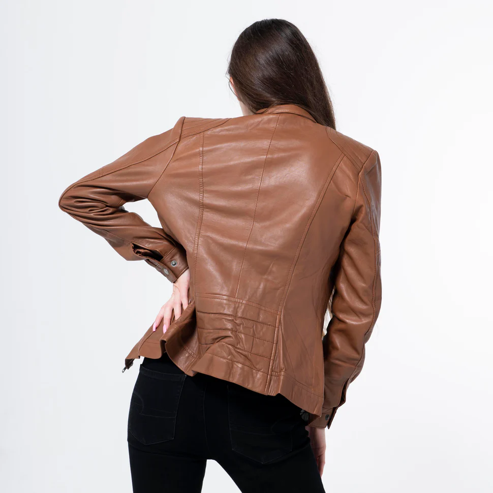 Lambskin Tan Jacket-WJ-006