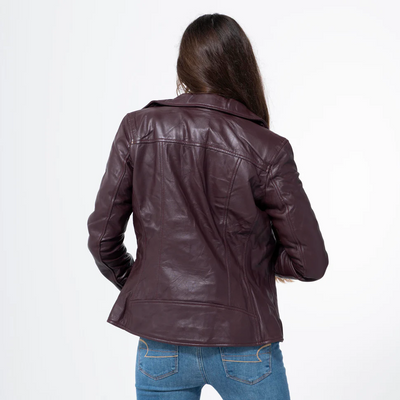 Lambskin Burgundy Brown Jacket-WJ-002