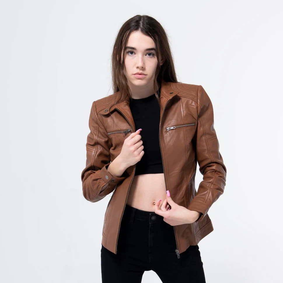 Lambskin Tan Jacket-WJ-006