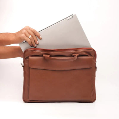 Pull and Bears laptop Bag – Slim Leather Laptop Bag-Tan-PB-LB-0018